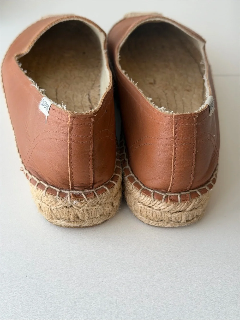 Soludos espadrilles Camel Tan Brown leather Slip on Size 10
